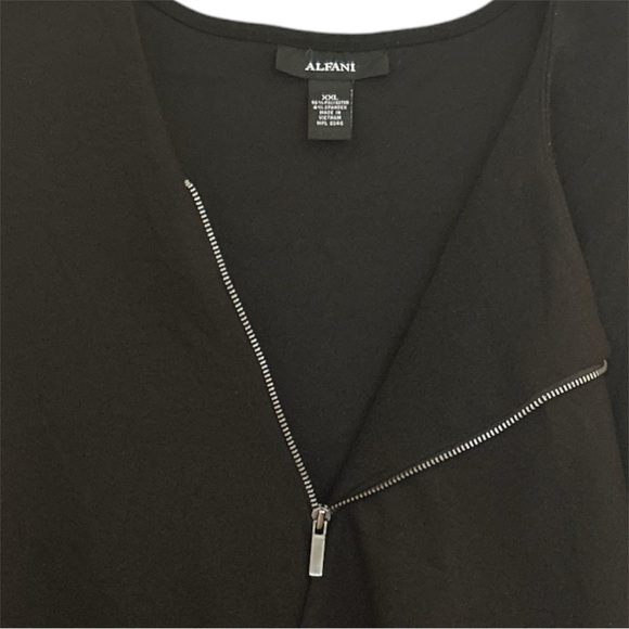 Alfani Women’s Asymmetrical Zip-Front Sleeveless Blouse Black Size XXL - Picture 5 of 6